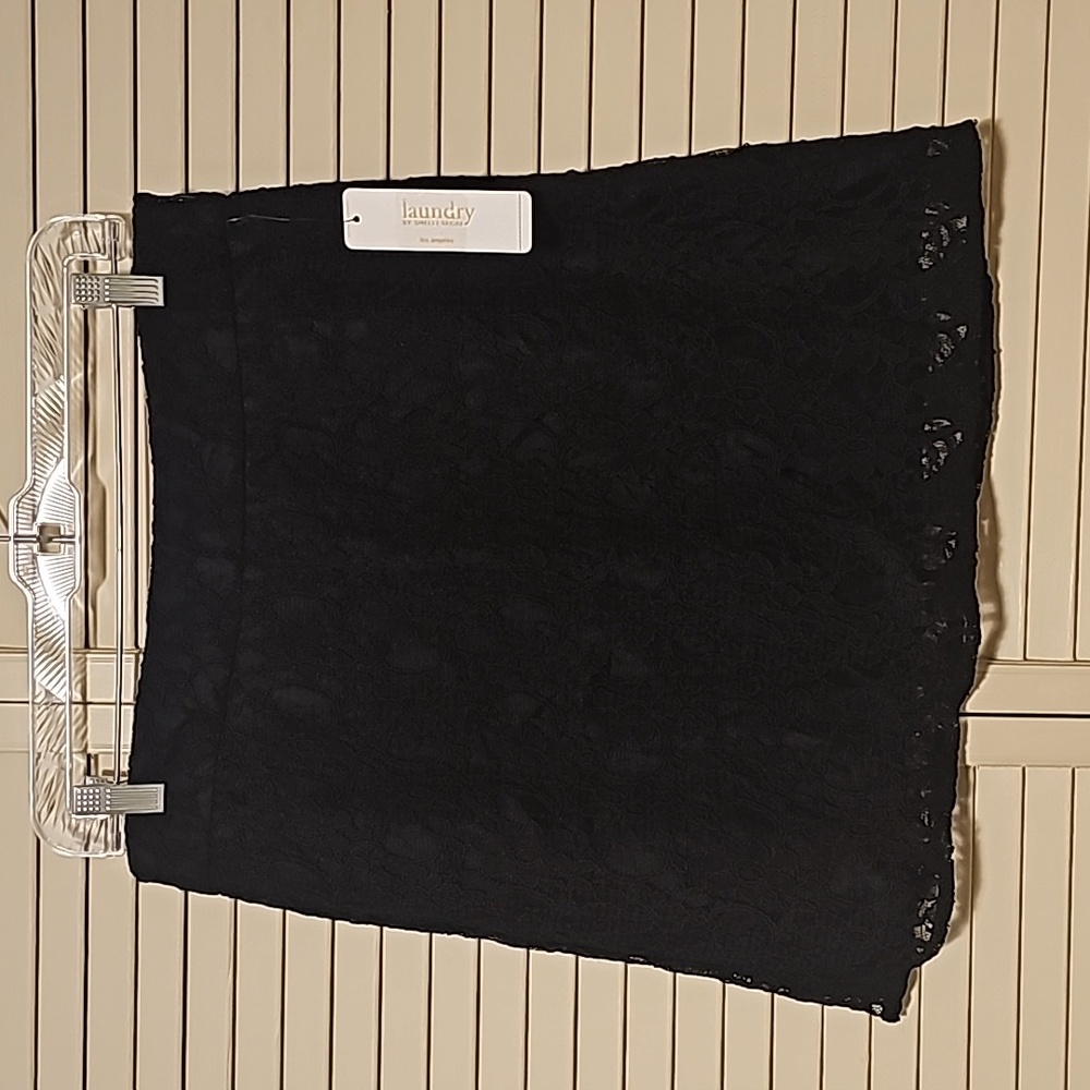 NWT Laundry By Shelli Segal Black Lace Skirt Size 8 - Picture 1 of 7